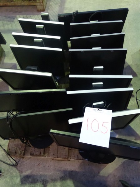 12 pcs. computer screens + cables from bankruptcy.