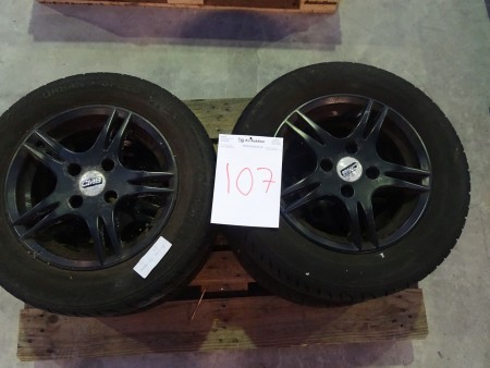 4 pcs. aluælge. 14 "- 185/65 R14. With a little pattern.