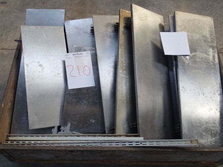 Steel Shelving. Stainless steel plates.