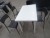 3 pcs should have 9 chairs. 120x60x74cm. Common wear and tear.