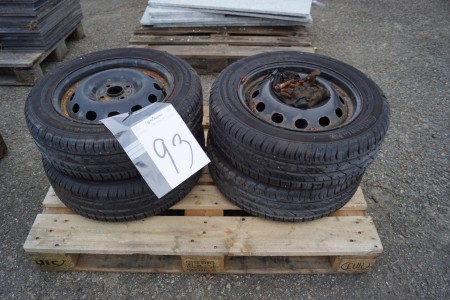 4 tires with wheels for suzuki swift steel rim 185/60/15