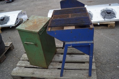 1 piece of steel broom height 50 cm 40 cm + welding table 62x46x70 cm