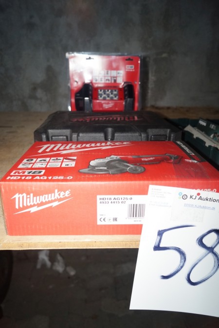 Milwaukee angle grinder screwdriver and work lamp Akku unused.