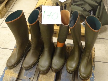 3 pairs of rubber boots - all sizes 48