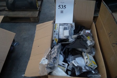 Boxes of vacuum cleaner bags spare parts and so on.