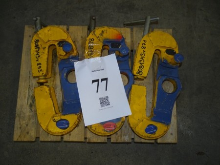 3 pieces. plate lifting. 125/305 mm. Superclamp. Year 2009. 4064 kg. Type USC4.