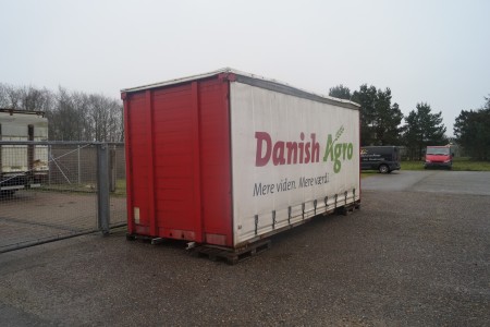 Container til lastbil.  Længde ca. 520 cm, Bredde ca. 254 cm, Højde ca. 280 cm 