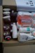 Box of detergents + care products and more.