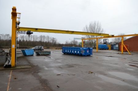 TS 2000Kg SWL Overhead travelling crane with Demag wire rope hoist, pendant control,approx 20mtr span,approx 23mtr RSJ runway, supports and bus bar. OSS# 4381