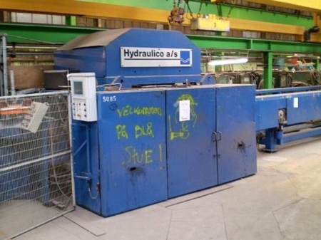 HYDRAULICO 2x600-2x200 STRAIGHTENING PRESS (2005); 700-Ton and 200-Ton Perpendicular Cylinders; 400mmStroke; Press Force Nom KW 6000; S/N 2822; With Hydraulic Power Pack; After Cooler Siemens Simatic Touch Panel Control and Freestanding Control Panel (508