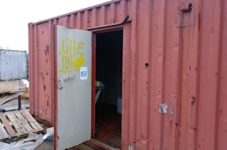 20 foot container, power + wooden bottom + door in side wall