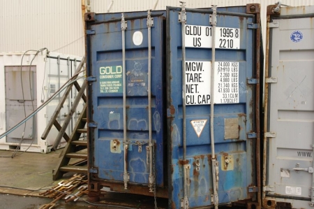Container, 20 fod. Reolopbygning