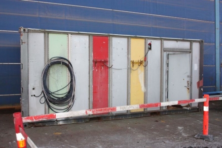 Container, 20 feet. Crew Department, insulated, light. Utility Department with such (2) paint pumps, consumables for painting and sanding, (2) heating fans 9kW more