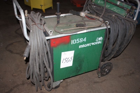 Migatronic KMX 550 with wire feed unit unit, Migatronic Yard Unit KT-62 4WD + cable.Mounted in frame on wheels