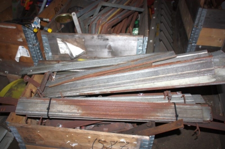 (2) pallets of various scrap + wheelbarrow + pallet with various hammers and sledge hammer