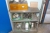 Everything in room to the partition wall minus fixed installations: workbench with vice, manual exhaust hose press, oxygen and acetylene hoses, rainwear (unused), (5) chain lever blocks,, (2) wiretræktaljer, welding cables. Steel cabinet with contents (ra