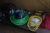 Supply Air equipment, welding helmets, electric cables, (2) welded handles with cables, abrasives