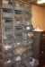 Workbench with vice + 3-room locker + assortment rack, steel file cabinet