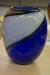 Hand-blown glass art. Vase. Signed. Height: approx. 21 cm. Diameter: approx. 18 cm.