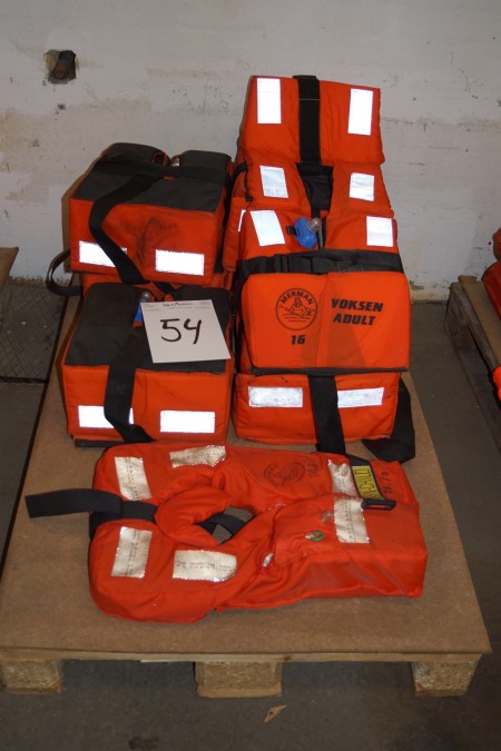 8 pcs. life jackets, brand MERMAN, for adults