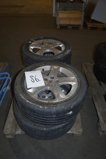 4 alu-fælge med dæk, passer til Peugeot 225/50R17