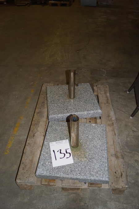 2 Stück Schirmhalter aus Granit 50x50 cm
