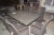 Gartentisch mit Fliesen und Loch für Sonnenschirm 72x180x100 cm + 8 Stück Korbsessel mit Armlehnen