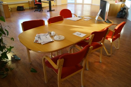 Conference table 230x104x72 cm with 6 chairs