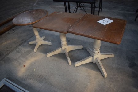 3 pieces. tables. 2 pcs at 69x69 cm. + 1 piece with diameter of 74.5 cm.