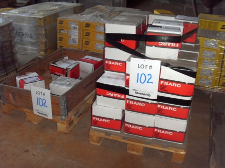 Contents of 4:- Pallets of Filarc welding wire, 2off 1.2mm PZ6112 (ca. 40 pcs à 20 Kg) and 2off 1.4mm PZ6130HS (ca. 70 pcs à 20 kg. 