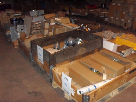 12:- Pallets of assorted, fittings, gaskets and 90º bends.