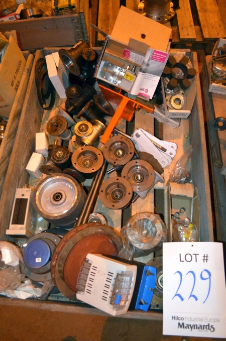 (1) Pallet Containing legrand transformer,bj geared electric motor, right angle gear units and pulley wheels