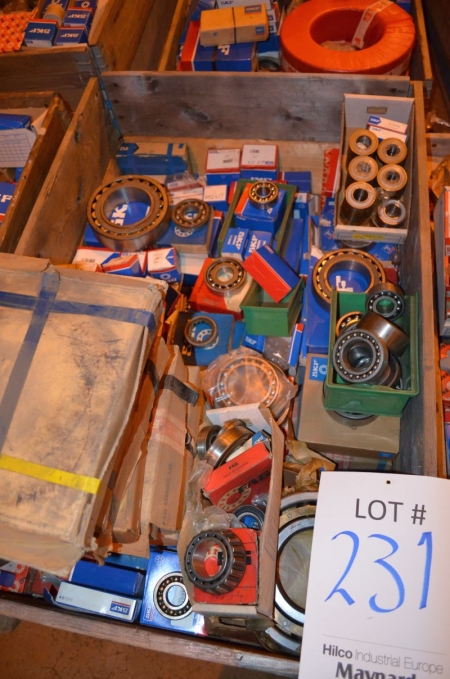 (1) Pallet Containing various ball and roller bearings by SKF, FAG and koyo
