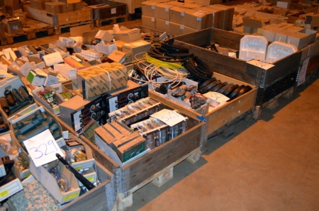 (4) Pallets Containing migatronic welding equipment including kb3 controls, wire drive motors and torch parts