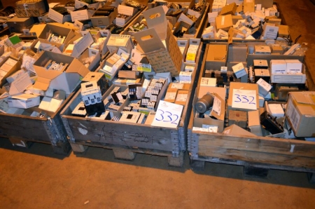 (3) Pallets Containing electrical equipment including contactors, circuit breakers and sockets