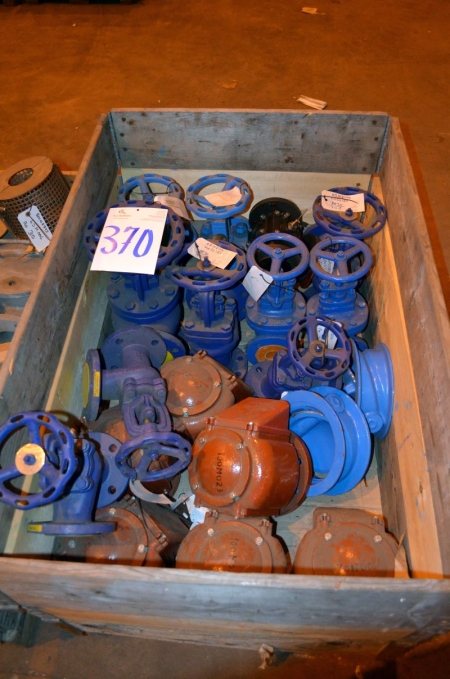 (1) Pallet Containing various steel hand wheel valves and flanged filter units