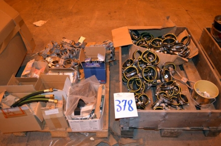 (2) Pallets Containing Metal/rubber hose clips, shock dampers and various fittings