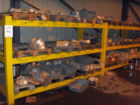 (2) Two shelf storage racks with contents of assorted metric bolts as lotted. Rack size 3150 x 1170 x 1720mm high.