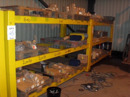 (2) Two shelf storage racks with contents of assorted metric bolts and nuts as lotted. Rack size 3150 x 1170 x 1720mm high.