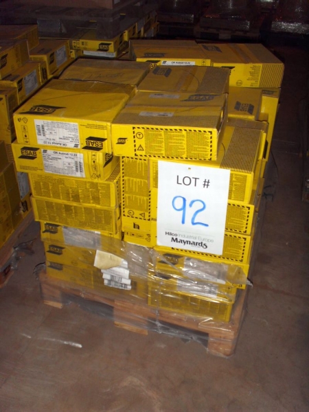 Contents of 3:- Pallets of ESAB 2.00mm welding wire, type OK Autrod 12.22 as lotted. Ca. 150 pcs à 15 Kg