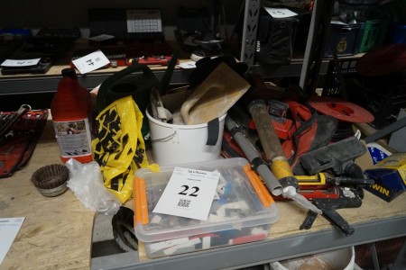 Milwaukee AKKU Sealer + Various masonry tools and Aspen 2 fuel 1/5 full