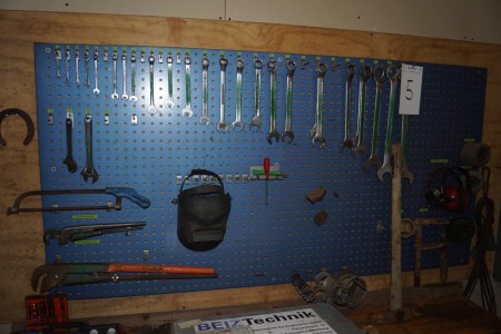 Workshop board with tools.