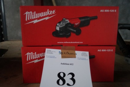 2 Stück Milwaukee-Winkelschleifer. AG 800-125E