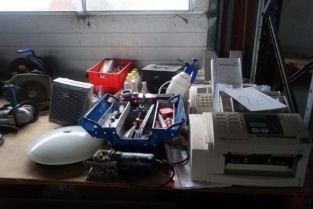 Various electrical items, toolbox tool printers etc.