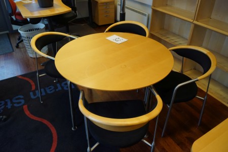 Mødebord med 6 stk stole