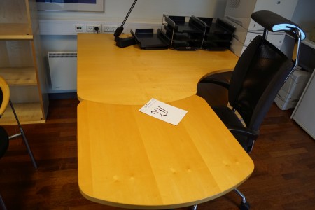 Tisch mit Ausziehplatte + Schubladenbereich + Stuhl heben / senken