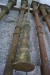 7 "antike" Laternenpfähle / -ständer aus Gusseisen, mit DSB-Lok: ca. 430 cm