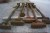 7 "antique" lamp posts / stands in cast iron, with DSB loco l: approx. 430 cm