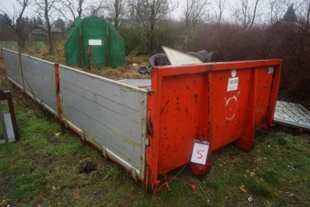 Containerschublade mit Lager, eine Seite fehlt und Heckklappe, L: 615 B: 250 H: 80 cm