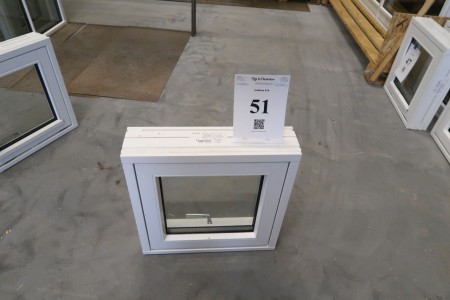 Holzfenster, weiß / weiß, H50xB50 cm Rahmenbreite 11,5 cm. Mit Belüftung